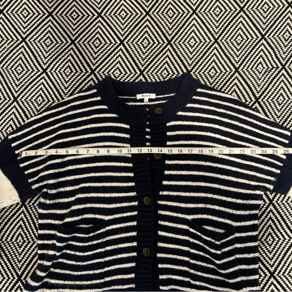 Madewell Navy and White Striped Button-Front Cardigan - Picture 7 of 9
